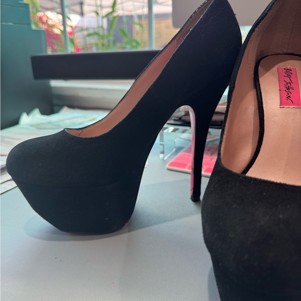 Betsey Johnson Black Platform Heels
